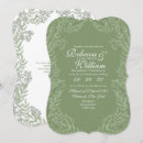 Search for olive green floral wedding invitations Vintage