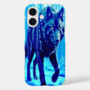 Search for wolf in snow iphone cases Blue
