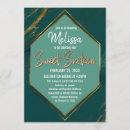 Search for gold green sweet 16 invitations Emerald
