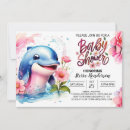 Search for dolphin baby shower invitations Watercolor