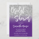 Search for purple and silver bridal shower invitations Bride