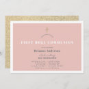 Search for gold glitter first communion invitations Simple