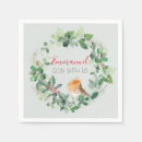 Search for christmas robin napkins Holly