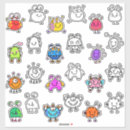Search for cute cartoon monster stickers Colourful