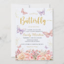 Search for purple and gold butterfly baby shower invitations Floral