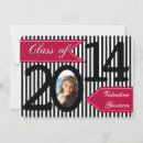 Search for red black white graduation invitations Stripes