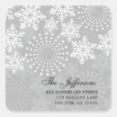 Search for grey address stickers Snowflake
