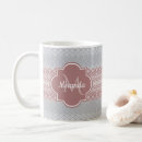 Search for pink and grey monogram mugs Monogrammed