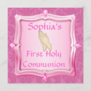 Search for pink damask first communion invitations Girls