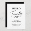 Search for black and white 21st birthday invitations Simple