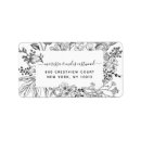 Search for black floral return address labels Elegant