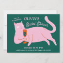 Search for cat bridal shower invitations Pink