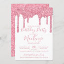 Search for pink glitter sparkle birthday invitations Girly