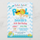 Search for beach ball birthday invitations Pool birthday party