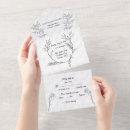 Search for flower line art wedding invitations Black