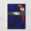 Search for macaw birthday invitations Blue