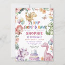 Search for girl dinosaur birthday invitations Stomp chomp and roar