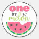 Search for watermelon party stickers One in a melon