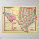 Search for texas counties map posters Colour