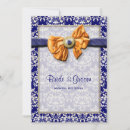 Search for blue and orange wedding invitations White