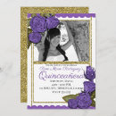 Search for purple rose gold birthday invitations Quince