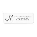 Search for elegant monogram wedding return address labels Newlyweds