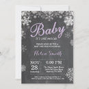 Search for purple baby shower invitations Snowflake