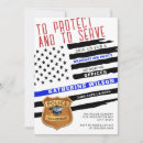 Search for police badge invitations Blue