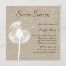 Search for burlap sweet 16 invitations Vintage