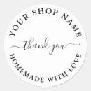 Search for homemade with love stickers Small business
