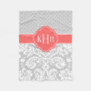 Search for coral and grey blankets Pattern