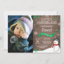 Search for rustic 1st birthday invitations Winter onederland