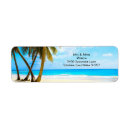 Search for beach scene return address labels Blue ocean
