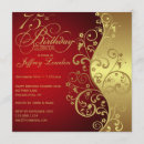 Search for red gold 75th birthday invitations Party