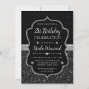 Search for black silver 21st birthday invitations Elegant