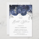 Search for navy and silver bridal shower invitations Elegant