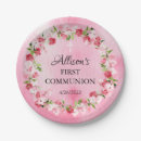 Search for baptism plates Pink flowers