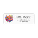 Search for orange blue return address labels Boho