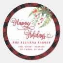 Search for red plaid return address stickers Holly