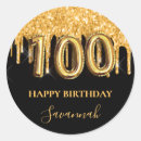 Search for 100 birthday stickers Gold