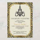 Search for black gold chandelier party invitations Vintage