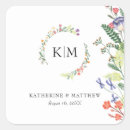 Search for floral wreath monogram wedding stickers Formal
