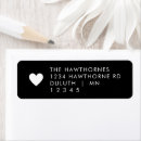 Search for black and white heart return address labels Simple