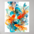 Search for blue koi fish art Watercolor