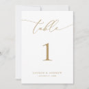 Search for gold table cards Bridal shower table number