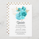Search for aqua blue floral wedding invitations Gold
