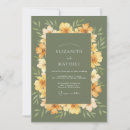 Search for olive green floral wedding invitations Elegant