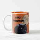 Search for black cat and the moon mugs Happy halloween