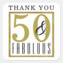 Search for 50th birthday thank you stickers 50 and fabulous