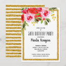 Search for floral stripes invitations Glitter